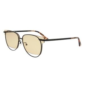 McQ Alexander McQueen Black & Orange Cutout Core Square Sunglasses 65mm Lens